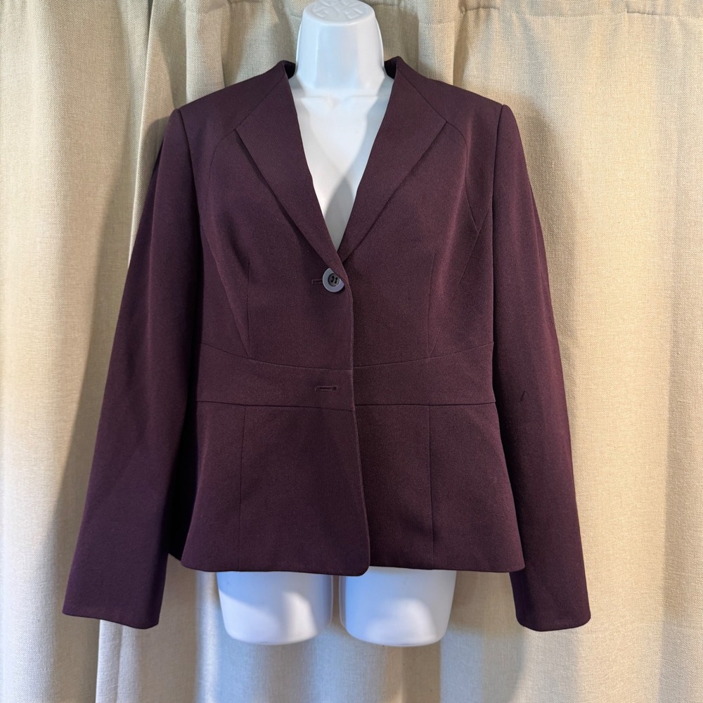 Kasper Womens Purple Blazer Jacket Business Casual Size 10‎